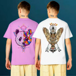 Graphic Print Men Purple, White T-Shirt
