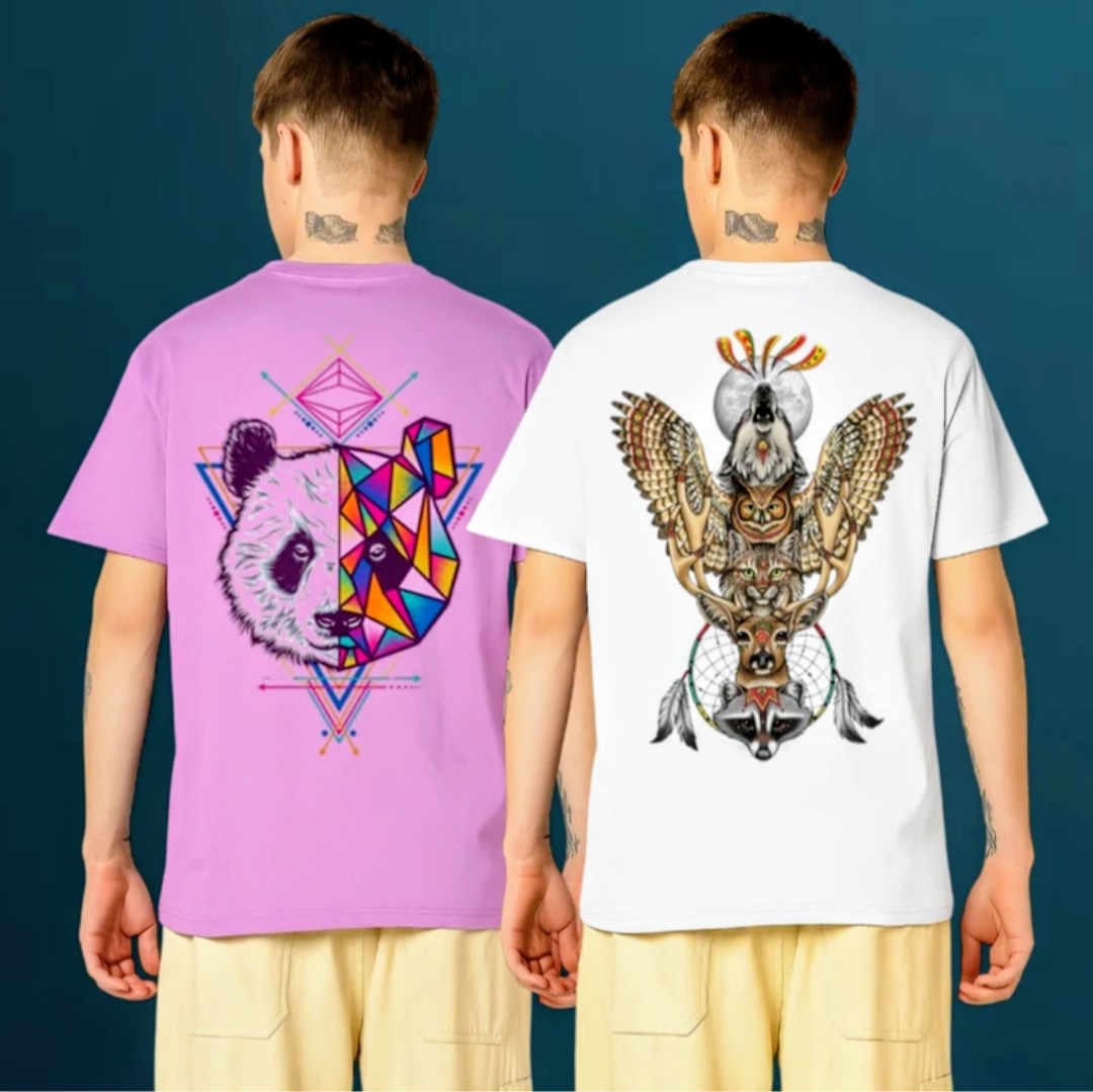 Graphic Print Men Purple, White T-Shirt