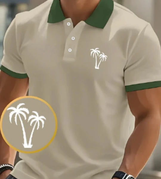 Solid Men Beige T-Shirt